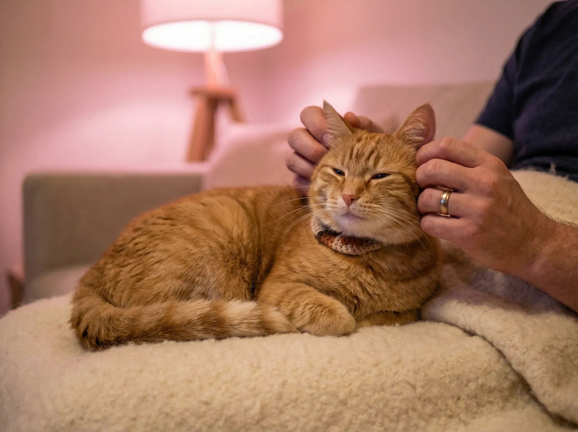 猫咪被温柔抚摸的幸福时刻 - 两个人免费观看高清视频图片